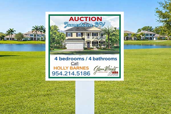 2x2 small for sale signs mounted on post for residential properties