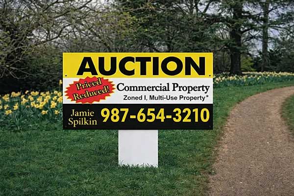 2x4 small real estate property signs with post installation