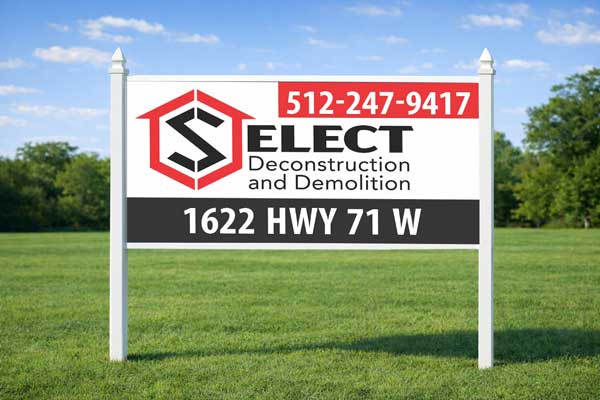 Construction Signs installed outdoors