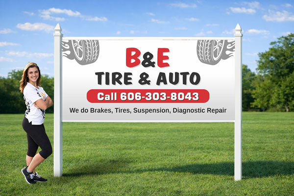 4x8 auction sign mounted outdoors for property marketing