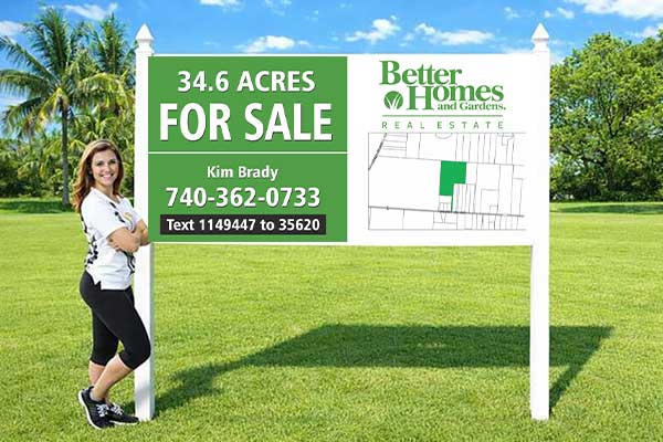 4x8 Better Homes and Gardens style sign mounted outdoors for maximum roadside visibility
