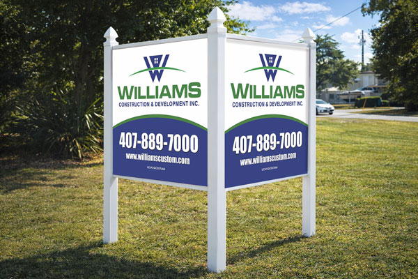 4x4 builder sign mounted outdoors