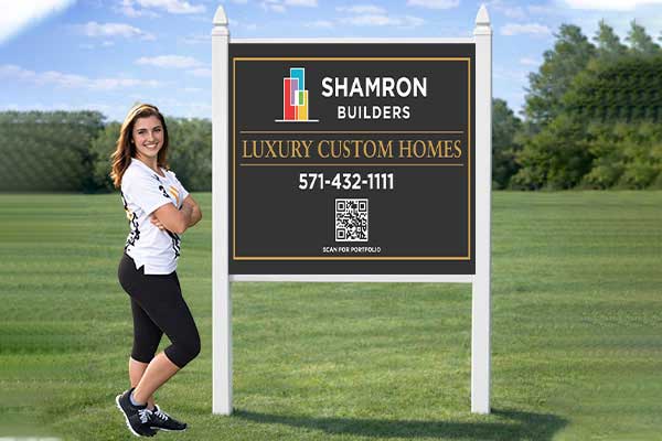 4x4 builder sign mounted outdoors