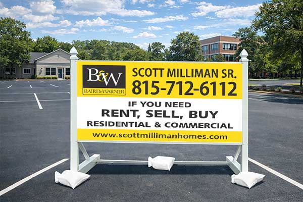 4x8 Baird & Warner sign installed outdoors