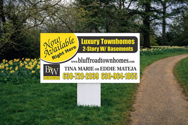 2x4 Baird & Warner directional sign for open house traffic