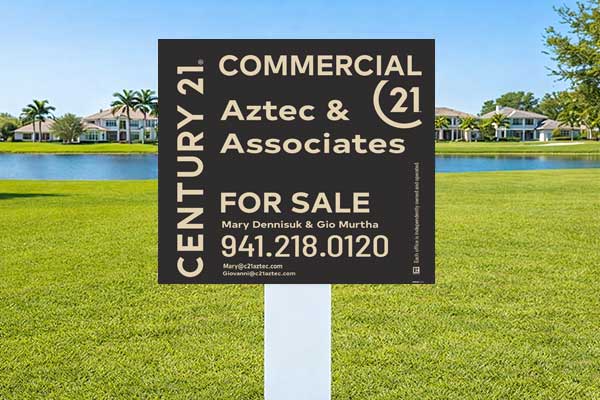 2x2 Century 21 sign for lot marking and small directional use