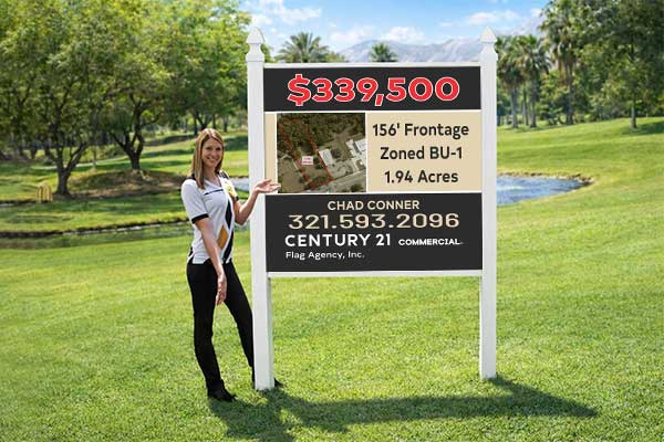 4x4 Century 21 sign with PVC post kit