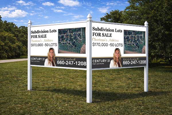 4x8 Century 21 sign installed outdoors