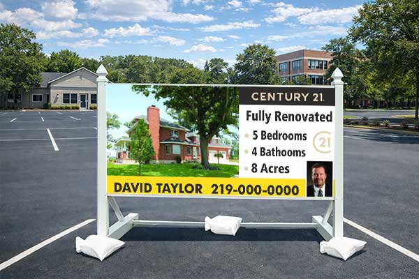 4x8 Century 21 sign installed outdoors