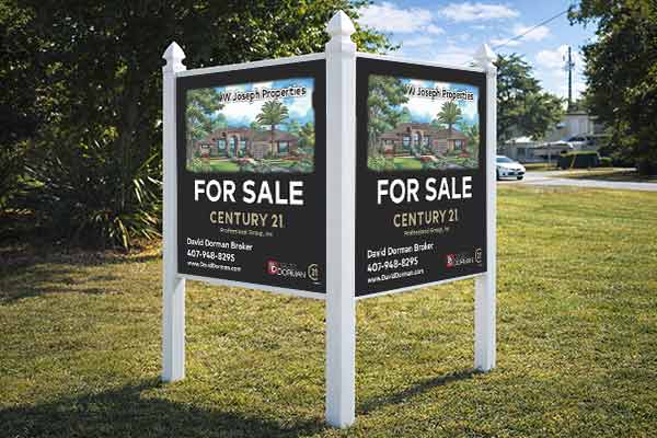 4x4 Century 21 sign with PVC post kit