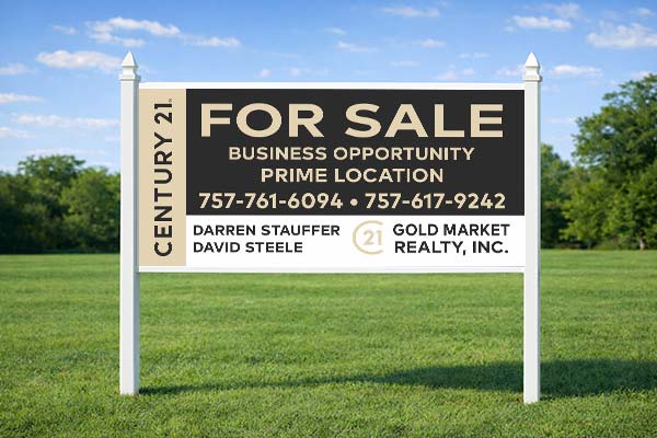 4x8 Century 21 sign installed outdoors
