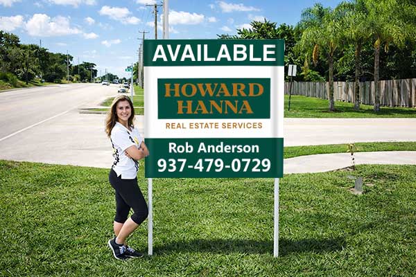 4x4 company sign with metal post kit installed