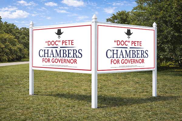 4x8 company sign mounted outdoors