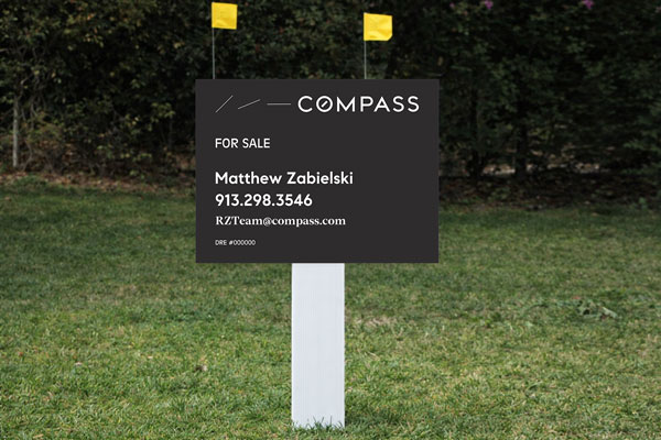 18x24 Compass yard sign for residential marketing