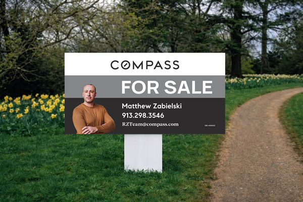 2x4 Compass directional sign for open house and traffic guidance