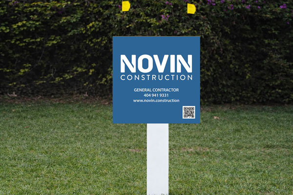 2x2 construction lot signs for parcel marking