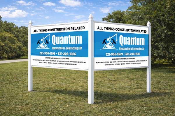 4x8 construction site sign mounted outdoors