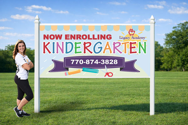 4x8 daycare sign installed outdoors