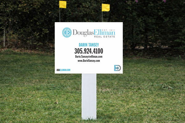 18x24 Douglas Elliman yard sign for property promotion