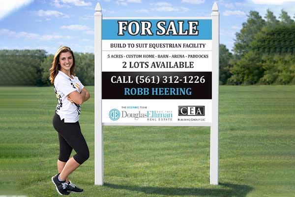 4x4 Douglas Elliman sign mounted with PVC post kit