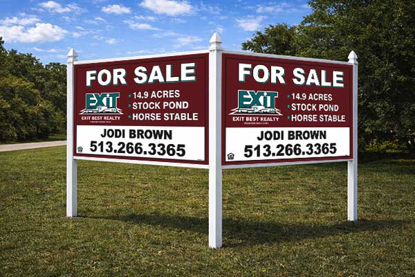4x8 EXIT Realty sign installed outdoors