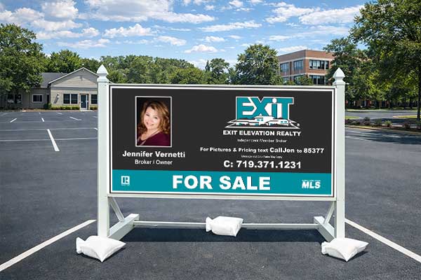 4x8 EXIT Realty sign installed outdoors