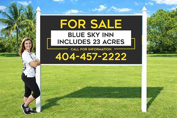 4x8 for sale sign mounted outdoors for property marketing
