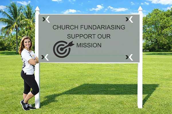 4x8 fundraising event sign installed outdoors