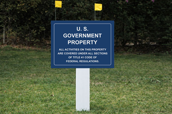 18x24 government yard signs for park and facility notices