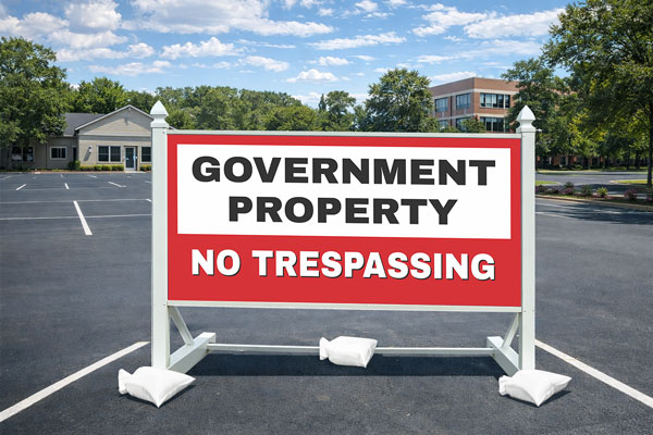 4x8 municipal site sign installed outdoors