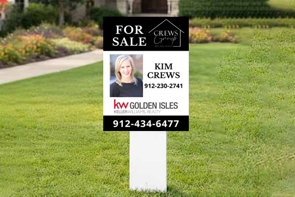 32x24 residential auction signs for property listings and bidder visibility