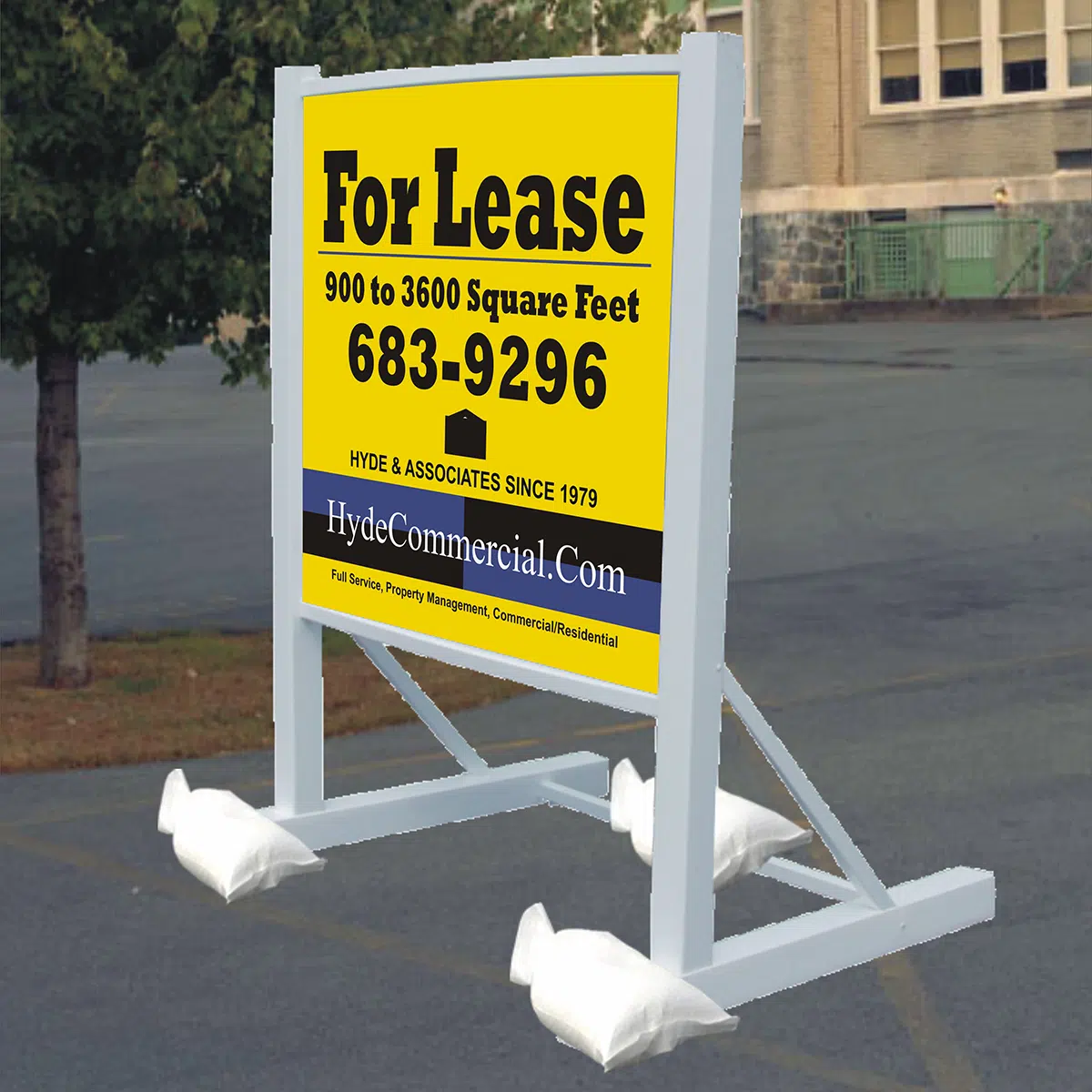 4x4 Real Estate sign with Self Standing Post Kit