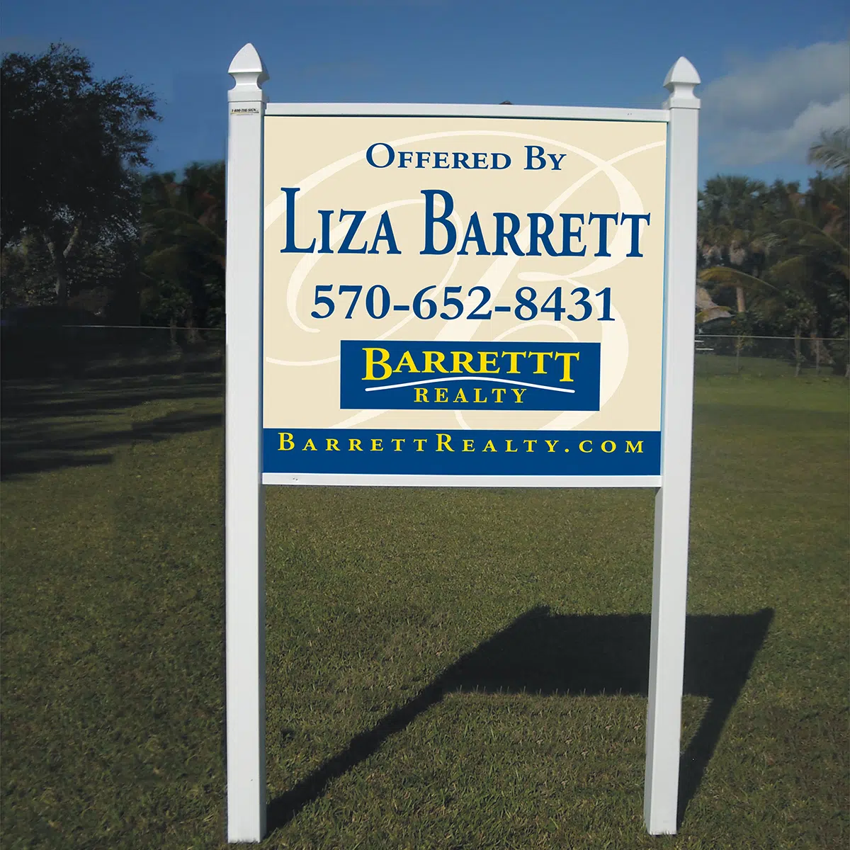 4x4 Real Estate sign with PVC Post Kit