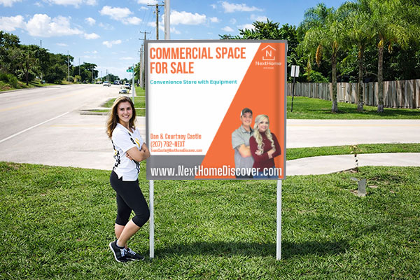 4x4 NextHome sign with metal post kit installed