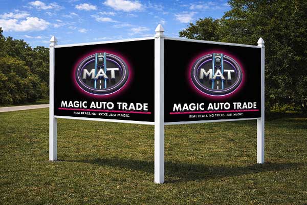 4x8 office sign installed outdoors at corporate property