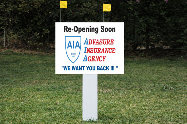 18x24 grand opening yard sign for sidewalk promotion