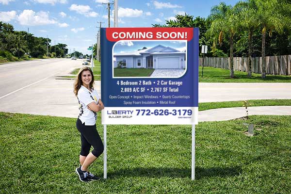 4x4 grand opening sign mounted outdoors