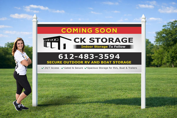 4x8 grand opening sign installed outdoors