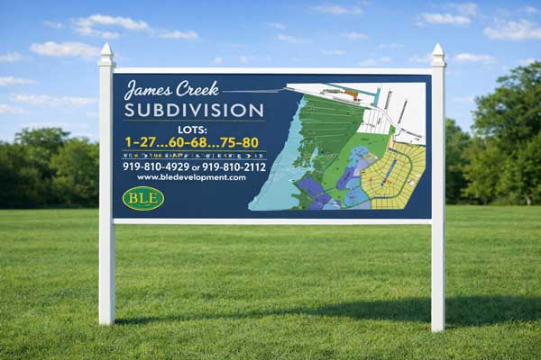 4x8 outdoor site sign mounted outdoors for maximum distance visibility