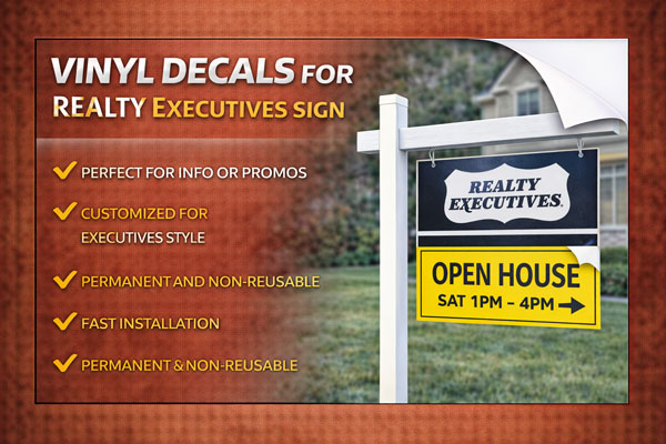 vinyl sign overlays used to update dates, times, and contact details