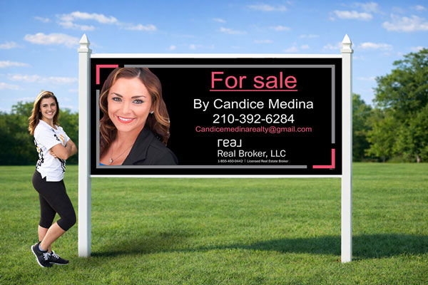 4x8 Real Broker sign installed outdoors