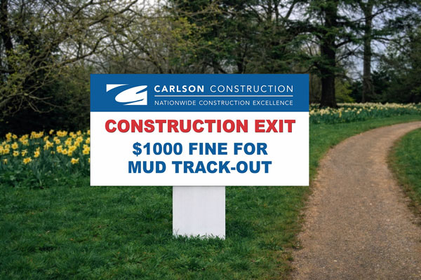 2x4 safety signs for directional warnings and job site traffic control