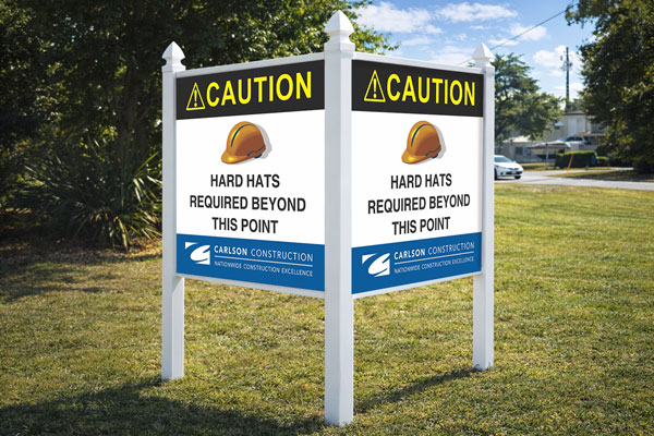 4x4 auction sign with arrow post kit installed outdoors