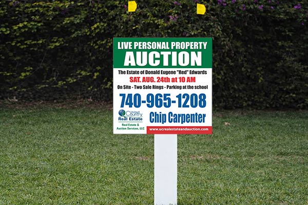 2x2 United Country signs for lot marking and small directional placement