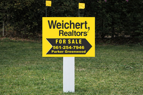 18x24 Weichert Realtors yard sign for residential listing visibility