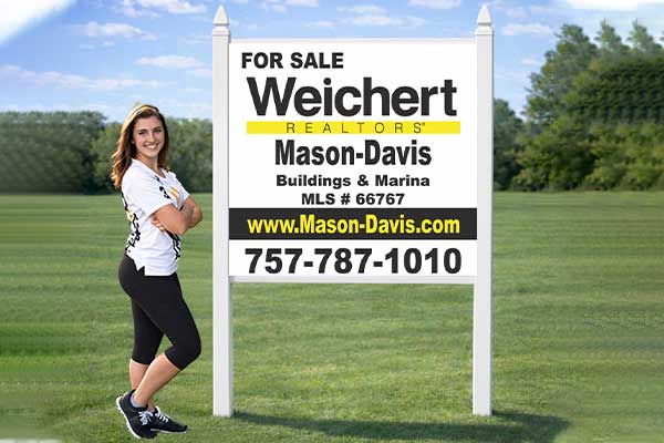 4x4 Weichert Realtors sign mounted with PVC post kit